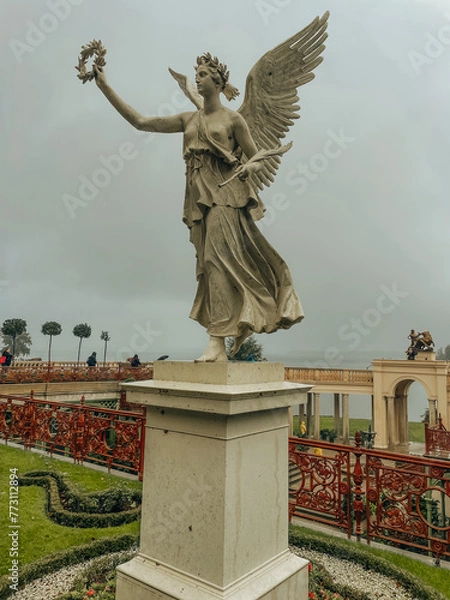 Fototapeta Photo of landscape and architecture of Schwerin Castle in Schwerin, northern Germany, Mecklenburg-Vorpommern