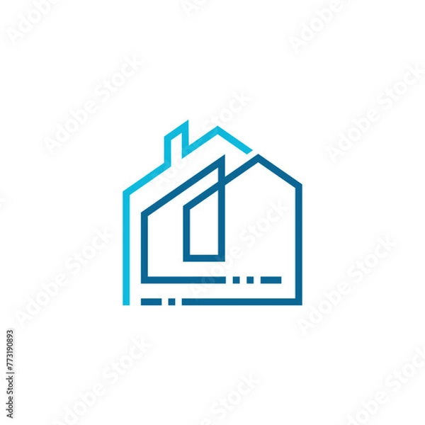 Obraz Modern abstract simple line house logo symbol