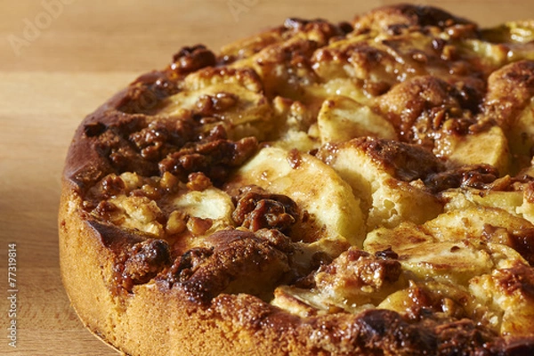 Obraz Fresh made apple pie with walnut