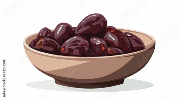 Fototapeta dates in a bowl with isolated on white