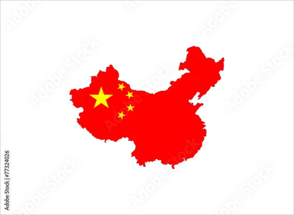 Fototapeta china flag map