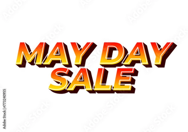 Fototapeta May day sale. Text effect in 3D look effect with eye catching colors