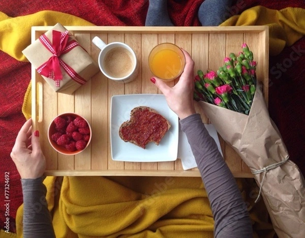 Fototapeta breakfast in bed