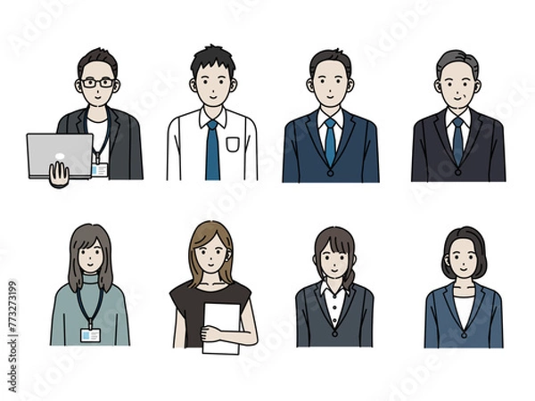 Obraz ビジネスパーソン、フリーランスで働く人々のイラスト