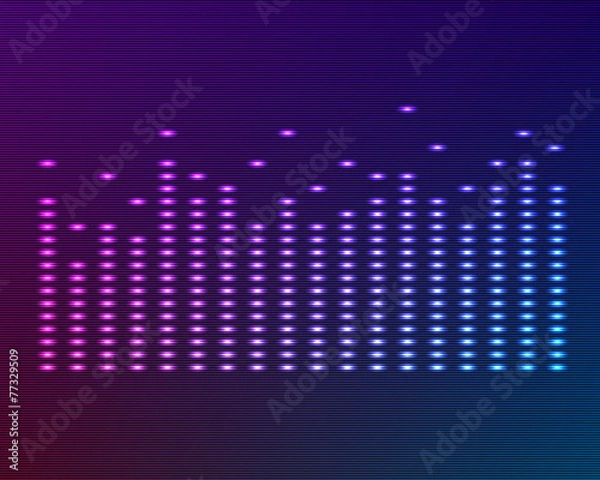 Fototapeta glow effect music equalizer dark background