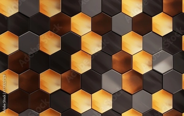 Fototapeta Flat Hexagonal Tile Texture Seamless Pattern