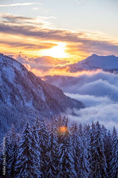 Obraz mountain sunset