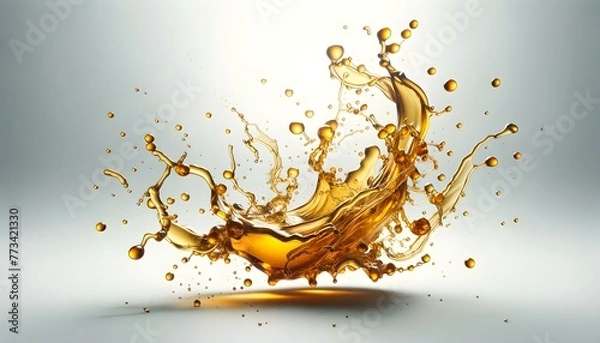 Obraz Dynamic Golden Liquid Splash in Mid-Air