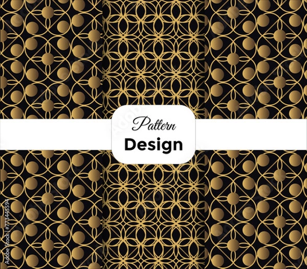 Obraz black and gold luxury pattern design template