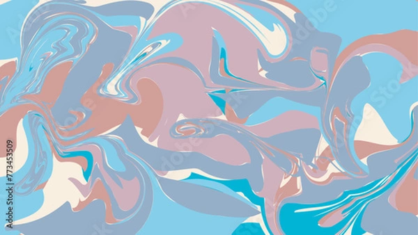 Obraz Abstract drawing in fluid art style, vector painting