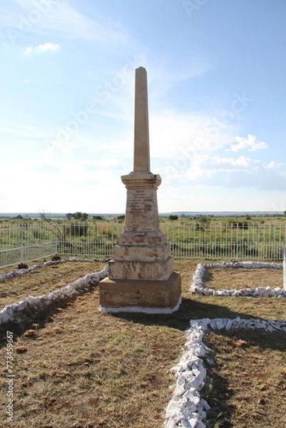 Fototapeta In memory of those killed in Frederikstad, Vrede,  Klerksdorp during the Anglo-Boer War  1899 - 1902, Boerfolk heritage and conservation. 