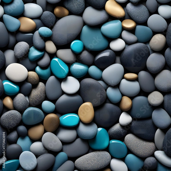 Obraz black and white pebbles