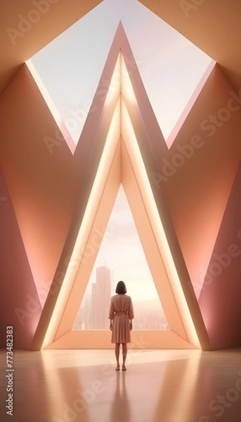 Obraz pyramid in the sky abstract building triangle shape