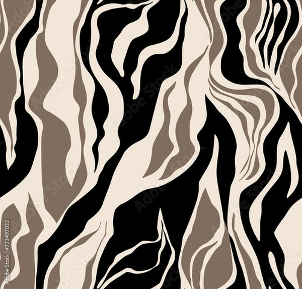 Obraz Abstract, brush , zebra, texture print. Seamless patterns.