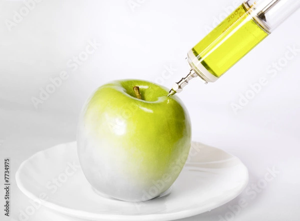 Fototapeta Jabłko ze strzykawką