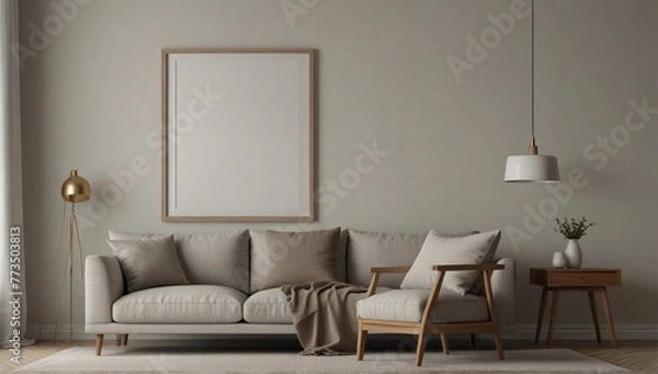 Fototapeta Video 4K interior room design and decoration modern minimal style living and dining area studio apartment. 3d rendering showcase condominium.