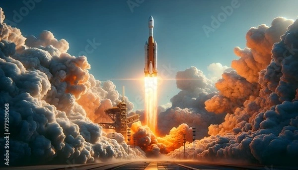 Obraz spaceship in the sky