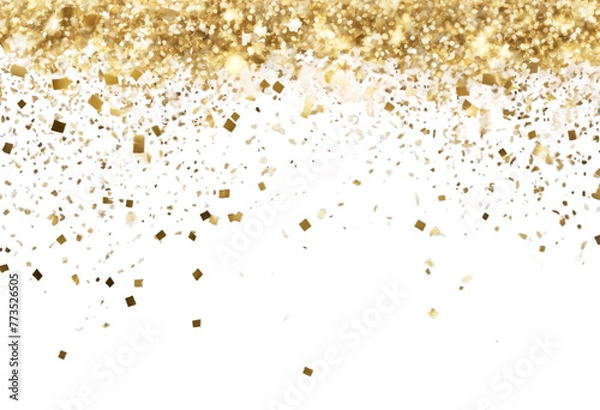 Fototapeta Frame background sparkle splatter Gold confetti transparent border Foil brush luxury stroke sparkling glistering illustration decoration pattern iso