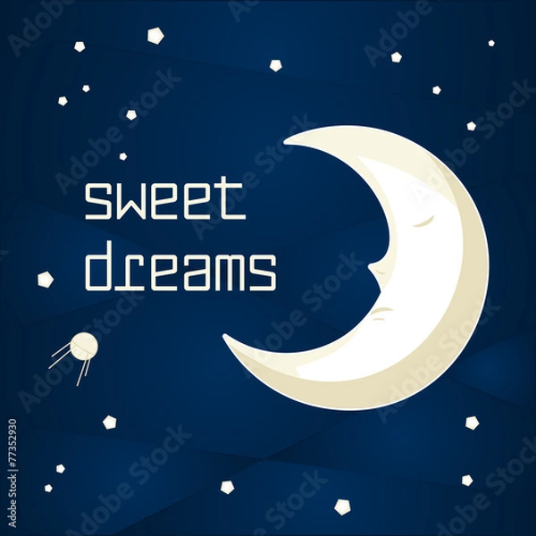 Obraz Cartoon sleeping moon