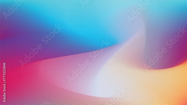 Fototapeta Abstract wave Gradient blue, purple  and orange soft colors. For vector art design with a web banner 