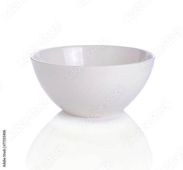 Fototapeta White bowl isolated on white background