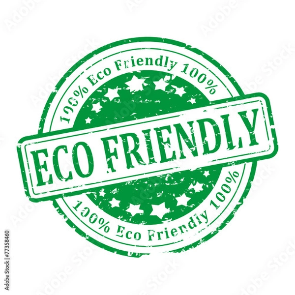 Obraz Damaged round green stamp with the word - eco friendly - vector