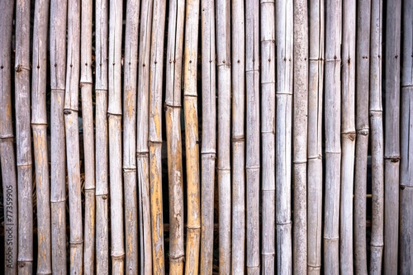 Fototapeta Striped bamboo pattern on row texture background
