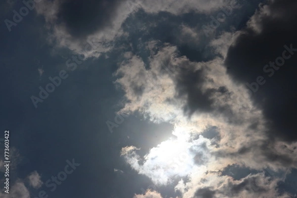 Obraz Blue sky background with clouds