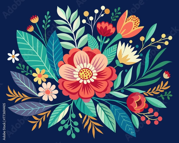 Obraz Background with flowers vector, nature, pattern, illustration