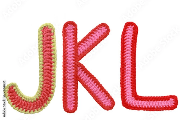 Obraz letters handmade knitted