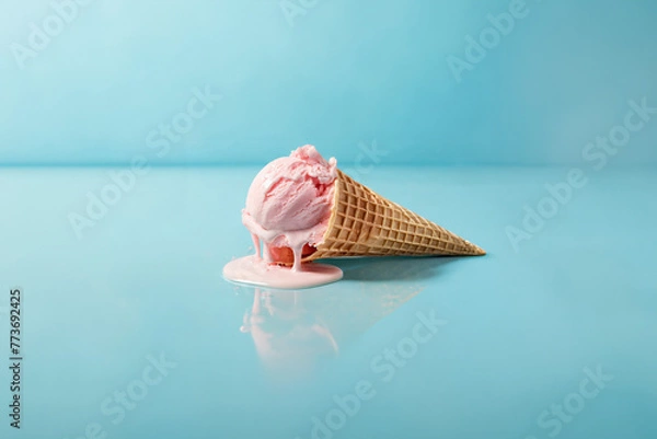 Fototapeta Close-up background of ice cream.
