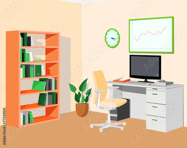Obraz Green orange eco office