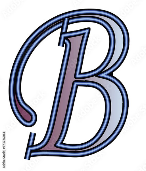 Obraz 3d letter b