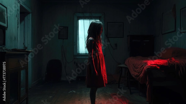 Obraz Dancing with Shadows: A Poignant Portrait Reflecting the Struggle of Adolescent Anxiety