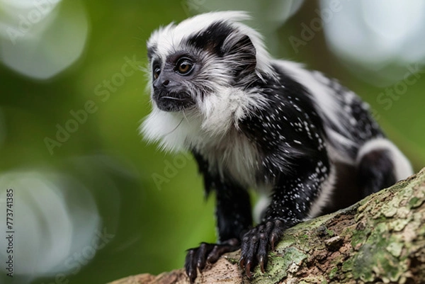 Fototapeta Pied Tamarin on tree