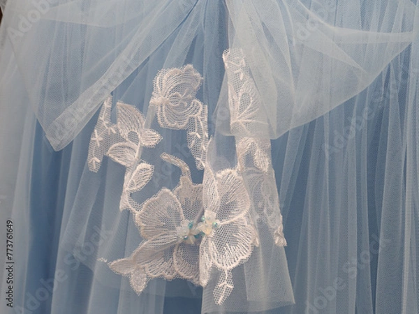 Obraz the floral ornament is professionally made in the style of fabric appliqué