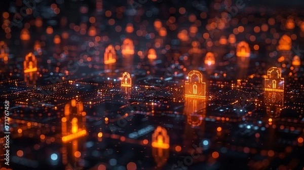 Obraz A digital fortress with impenetrable walls