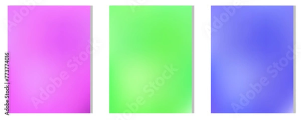 Fototapeta Set of custom gradient backgrounds.
Vector gradient layouts
purple, green, blue