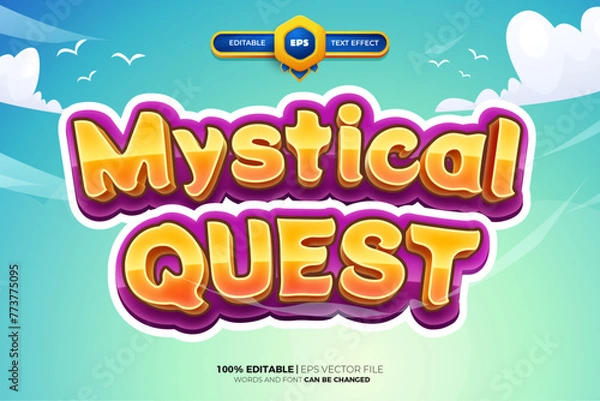 Obraz Mystical Quest Cartoon Game Editable text Effect Style