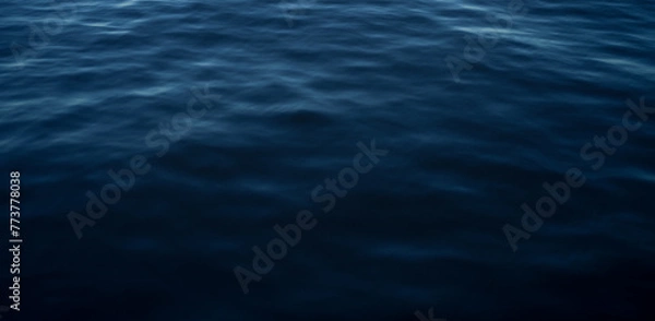 Obraz Blue water ocean surface, calm dark sea background