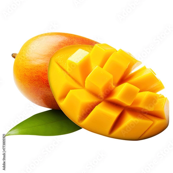Fototapeta Mango fruit  isolated on transparent background Remove png, Clipping Path, pen tool