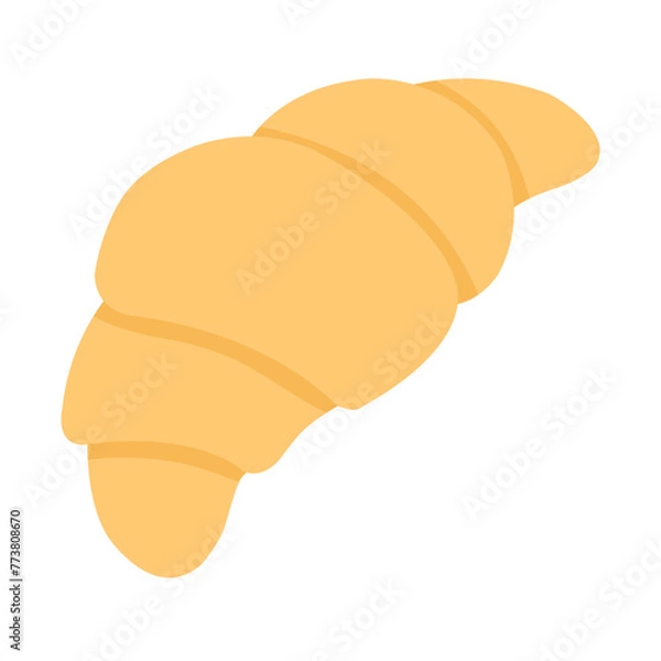 Obraz French croissant vector illustration flat style icon.