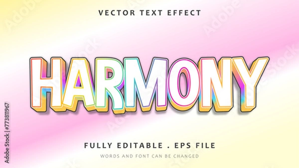 Fototapeta Gradient Colorful Harmony Editable Text Effect Design Template