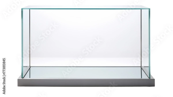 Fototapeta Glass display case on a white background, elegant and striking