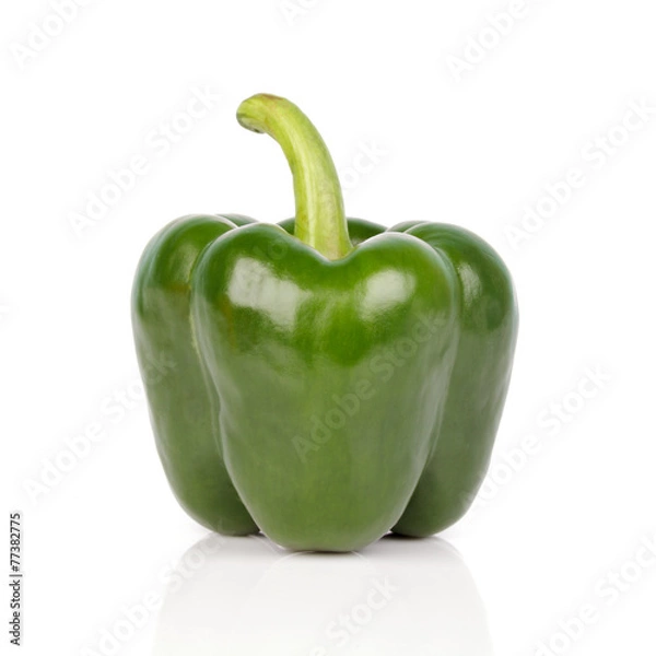 Fototapeta green bell pepper on white background