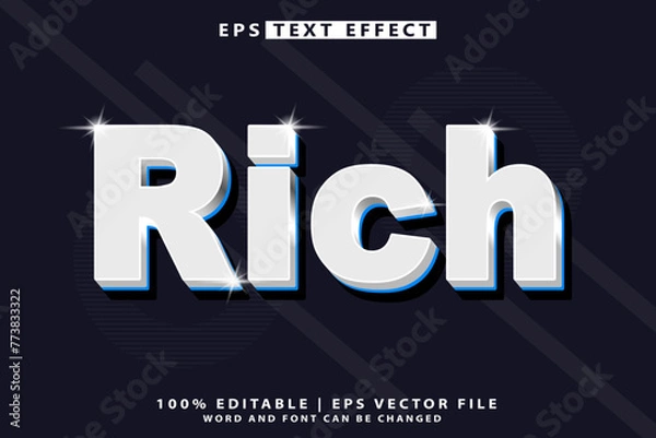 Fototapeta Rich editable text effect 3d text mockup,