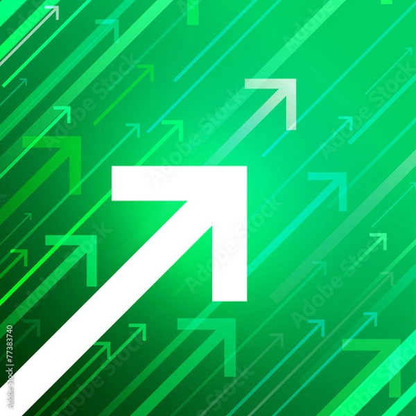 Fototapeta Vector arrows on green background