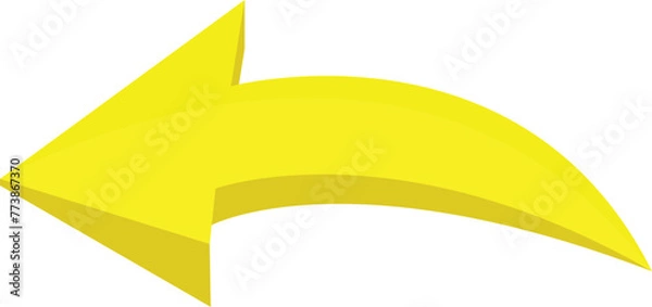 Obraz 3D Yellow Arrow Icon. Vector Illustration Design.	