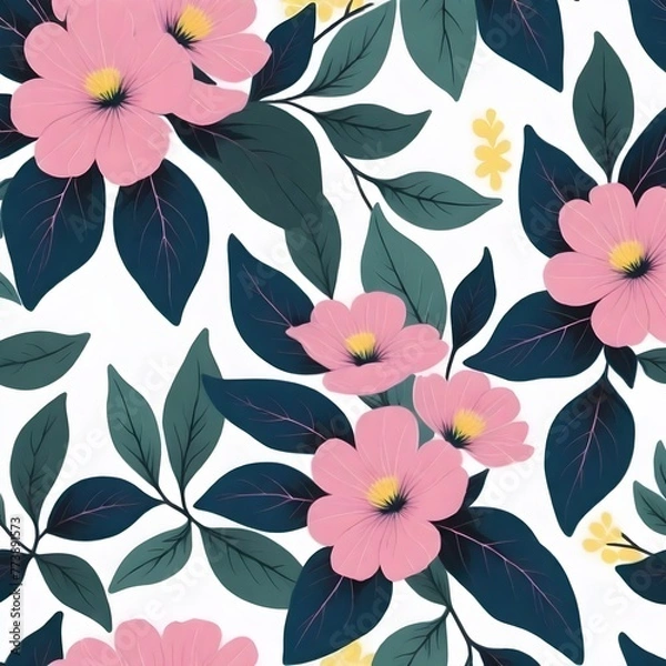 Fototapeta Floral leaves pattern