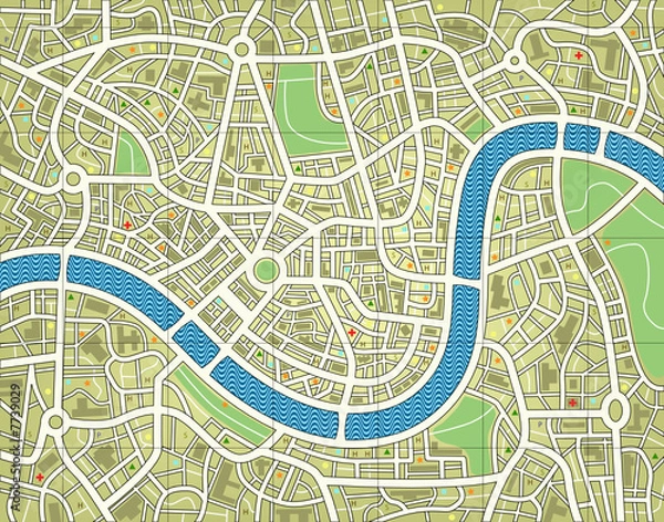 Fototapeta Bezimienna mapa miasta